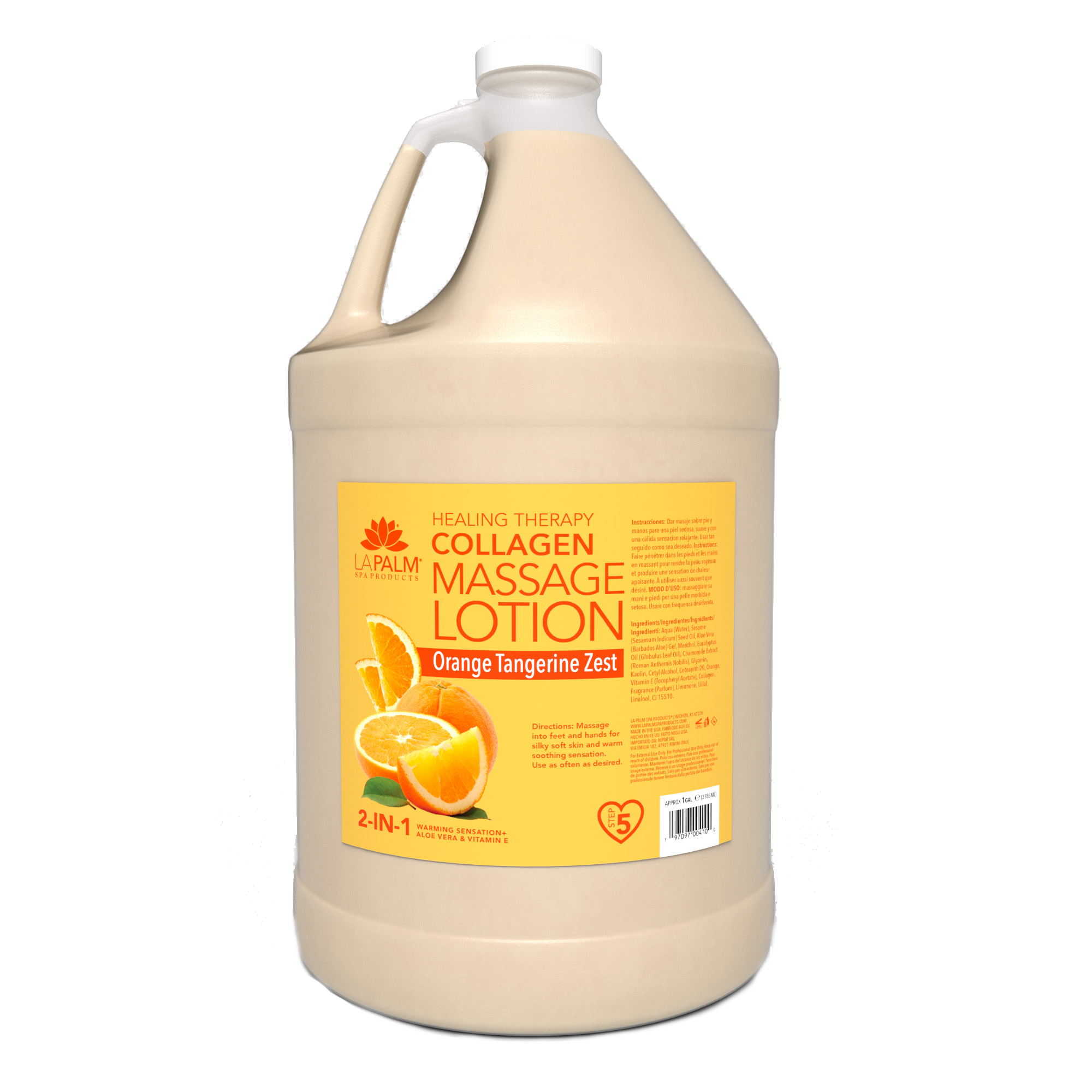 LaPalm Collagen Massage Lotion - Orange Tangerine Zest (1 Gallon)